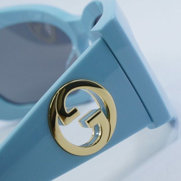 NEW GUCCI GG1412S 005 LIGHT BLUE /SILVER MIRROR SUNGLASSES - Picture 8 of 11